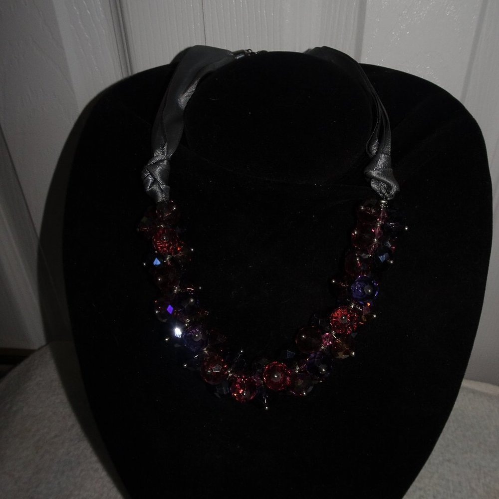 Ali-Khan New York Glass Beaded Silk Necklace